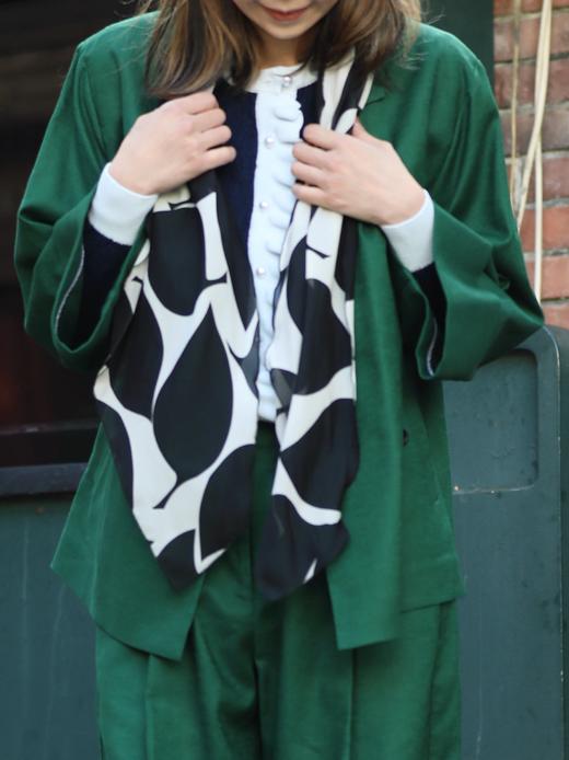 TYNVIE 纯亚麻茧夹克（配有花纹丝巾） - 森林绿 商品图7