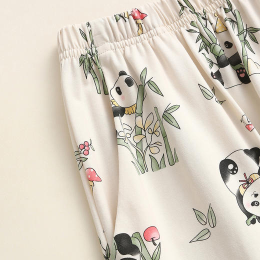 芬腾睡裤女春秋季纯棉可爱熊猫长裤女款卡通休闲可外穿家居裤单裤 商品图3