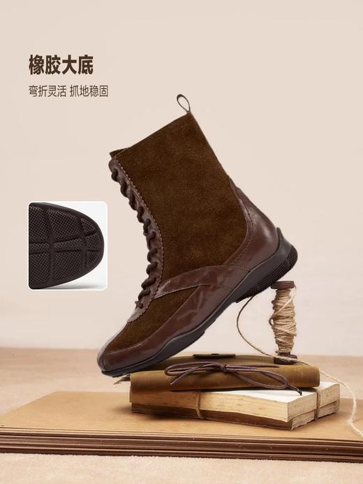 【云粉节】BF楼Bata拳击靴女2025冬款休闲牛剖皮百搭时装靴ACC44DZ5   吊牌价1259   活动价699 商品图4