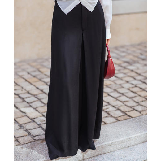 【林栖设计小店】笔墨花事生活在左醋纤阔腿裤垂顺裤裙百搭显瘦2026早春新款花仙子裤子女1961103 商品图2