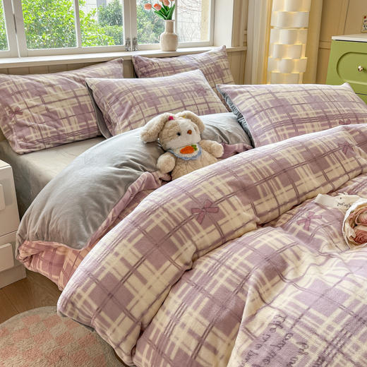 冬天小暖阳☀ 牛奶绒四件套 🥛牛奶丝滑触感  细节设计 含防静电导丝 可机洗 商品图1