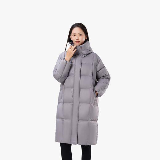 女士8827长款立领连帽羽绒服 360度防寒无死角 90鸭绒（常熟羽绒服工厂购） 商品图3
