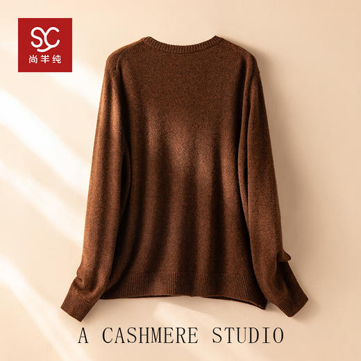 恰到好处~康赛妮100%山羊绒开衫女圆领毛衣长袖针织衫外套 商品图2