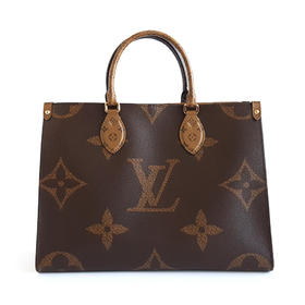 【95新】LV路易威登onthego系列M45321中号拼色老花onthego手提单肩包女士181125AK31