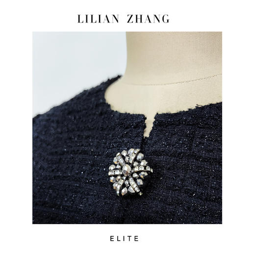 定制-静奢风-“千鸟知奢”-玄珠凝香-法式小香假两件连衣裙 2501130 商品图1