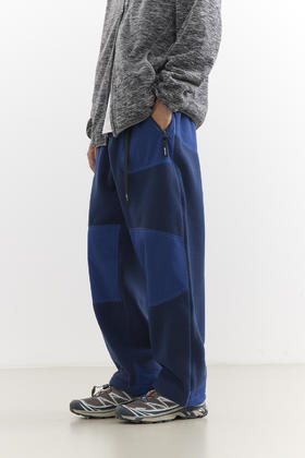 吃茶去chichaqu25秋冬山系拼接抓绒摇粒绒保暖宽松户外卫裤束脚