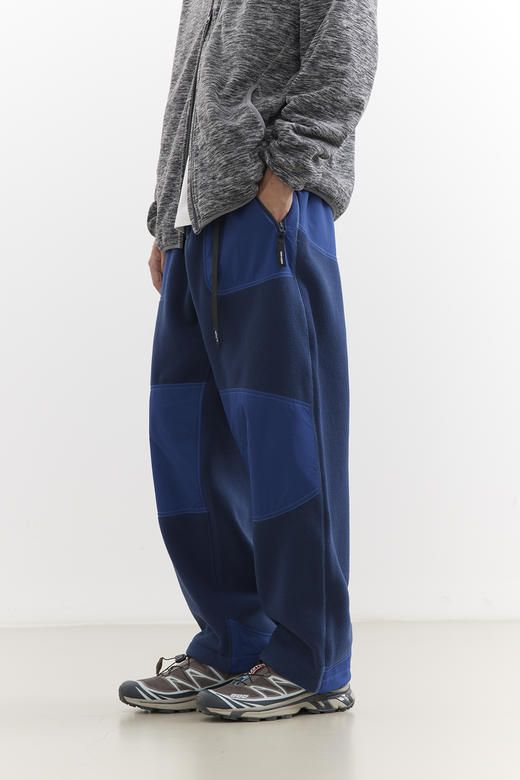 吃茶去chichaqu25秋冬山系拼接抓绒摇粒绒保暖宽松户外卫裤束脚 商品图0