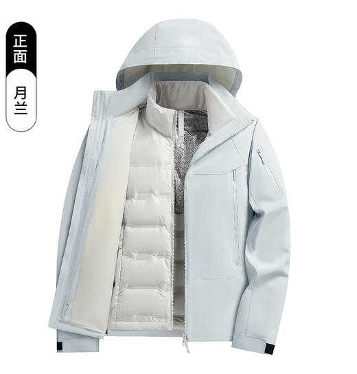 【热销爆款】羽绒三合一冲锋衣｜-25℃极寒防护｜90%白鸭绒填充｜BS9808YR-LY 商品图2