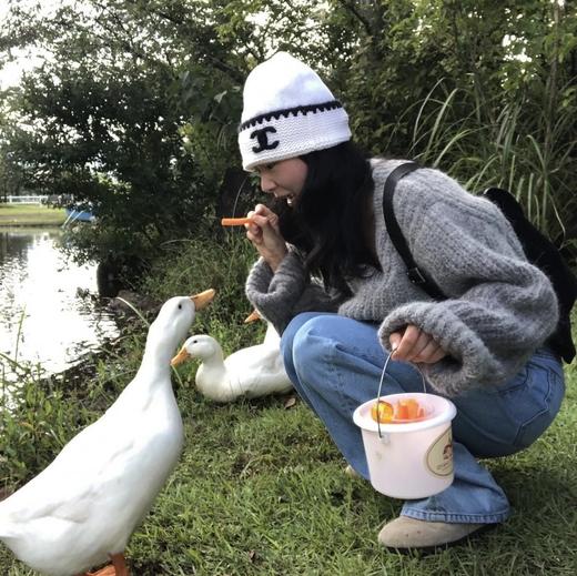 香家冬季新款熊猫帽毛线羊毛针织帽 商品图4