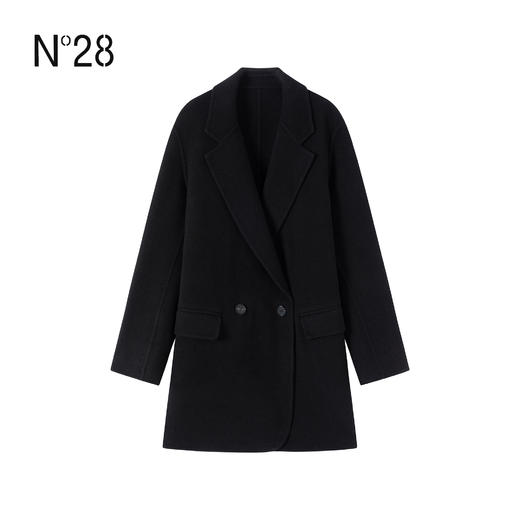 N°28 2025秋冬新款羊毛大衣女中长款通勤风显瘦韩版气质外套8855A1D706  商品图2