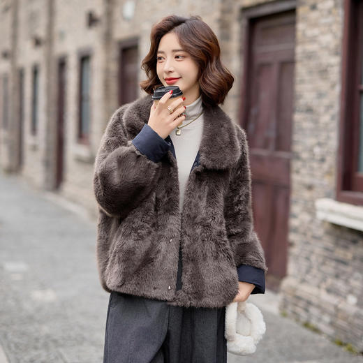 两面穿加绒派克棉服，显瘦时尚洋气百搭短款厚外套HR-YYG83018 商品图3