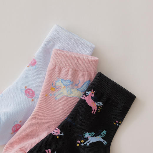 马克珍妮女童可爱提花无骨中筒袜2025年秋冬新款551899 商品图4