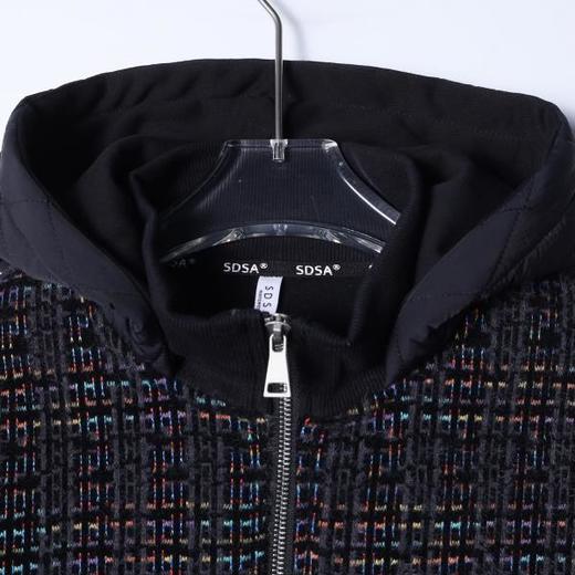 WT281SDSA男士秋冬新款痞帅男装美式拼接拉链立领连帽卫衣外套百搭时尚 商品图2