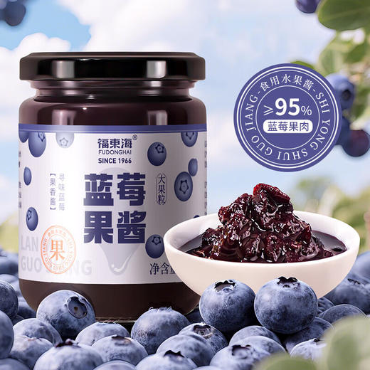 福东海 蓝莓果酱250克  鲜花酱蜜酱果酱 糖浆甜品白凉粉冲饮烘焙原料 喝茶伴侣 商品图6