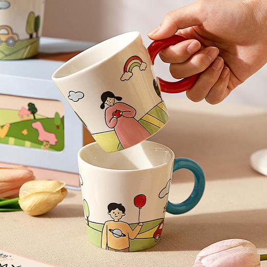 摩登主妇陶瓷马克杯乔迁新居礼物送闺蜜结婚一对情侣水杯带盖杯子 商品图3