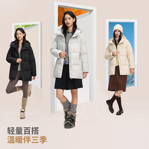 女士1036-1泡芙羽绒系列 中长款多彩羽绒服 轻盈保暖 90羽绒（常熟羽绒服工厂购） 商品图2