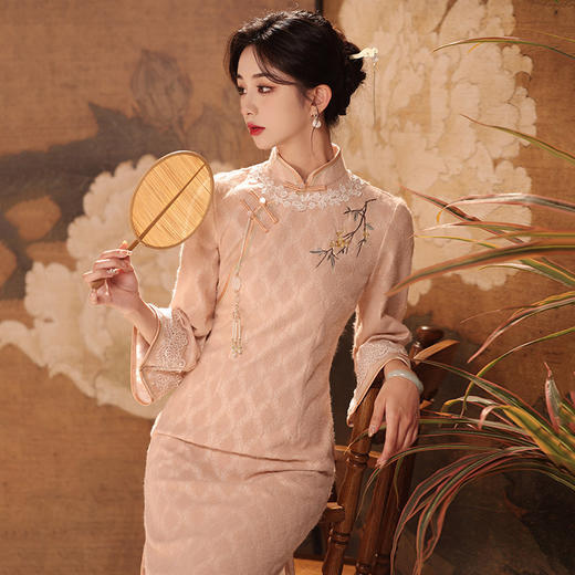 倒大袖国风中式长款改良旗袍年轻款SC18748 商品图1