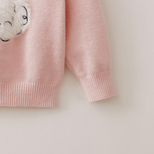 马克珍妮女童萌趣猫咪绵羊毛针织毛衣2025年冬装新款551927 商品图4