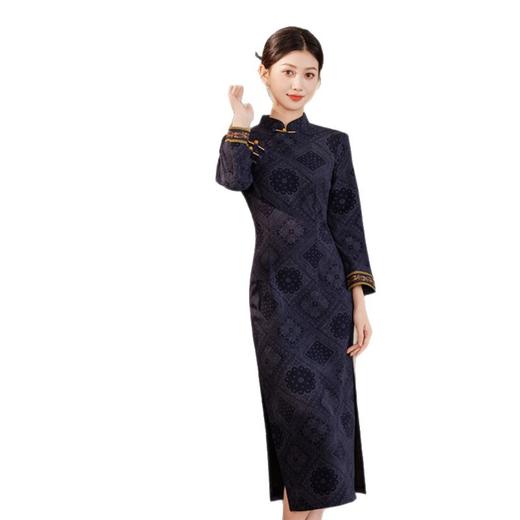 老上海复古中国风长款旗袍2025冬季新款中老年女士长袖旗袍282263 商品图4