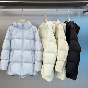 女士1036-1泡芙羽绒系列 中长款多彩羽绒服 轻盈保暖 90羽绒（常熟羽绒服工厂购）