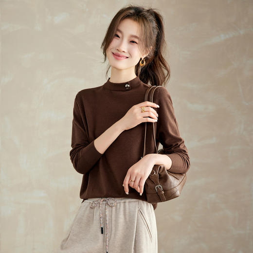 简风半高领套头毛衣，简约百搭修身显瘦针织衫CC8726 商品图2