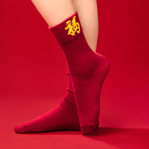 【故宫袜子】故宫本命年红袜子宽口袜棉男女中长筒 商品图4