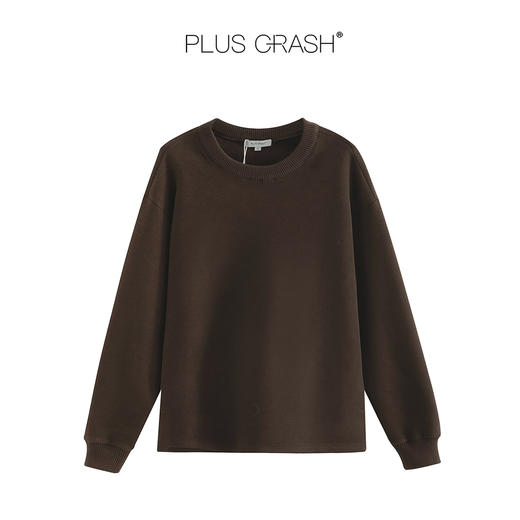 PLUS CRASH冬季新款加厚款羊毛混纺宽松老钱风高级感中性款卫衣 商品图3