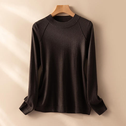内搭外穿都好看！薄款羊毛衫女100纯羊毛时尚款半高领打底衫 Y02 商品图0
