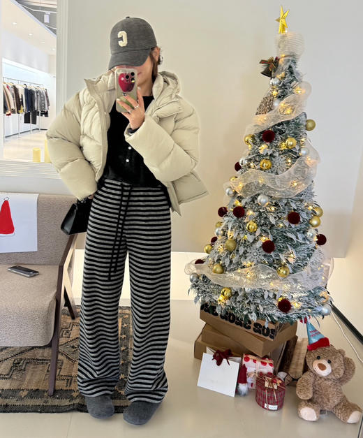 韩国订单加绒条纹卫裤哈伦裤11121 商品图3