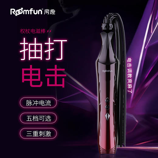 roomfun电击惩罚sm道具女皮鞭调教鞭子地狱级情趣用品大尺度玩具 商品图0