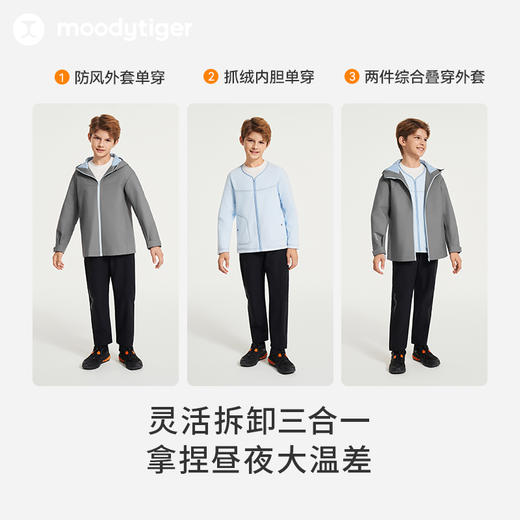 儿童外套新款男女童三合一抓绒保暖外套44110401 商品图1