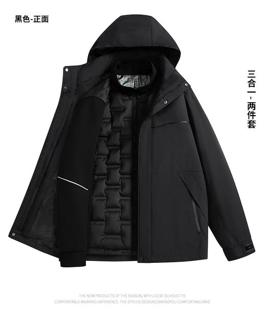 🌈高端局~【户外运动多巴胺色系三合一羽绒服冲锋衣E52-88888款】💥一衣三穿，防水防风 外套/冲锋衣/羽绒内胆 防水特殊面料，🌸小风小雨完全没在怕的 商品图13