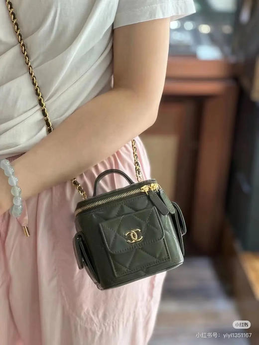 chanel 22k cargo口袋 橄榄绿色 羊皮 盒子包 商品图2