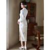 米白色秋冬倒大袖国风旗袍LSB3997 商品缩略图4
