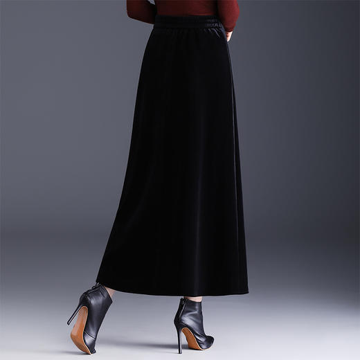 金丝绒加绒长款半身裙，大摆伞裙休闲时尚A字裙MYX-KYL-090-L 商品图2