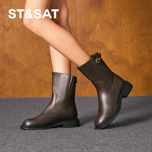 【绒里可选】星期六经典百搭厚底短靴SSC4116P0T/SSC4118P0T 商品图3