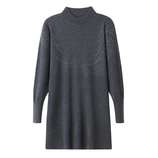 大码毛衣女秋冬中长款气质显瘦遮肚CC25358 商品图4