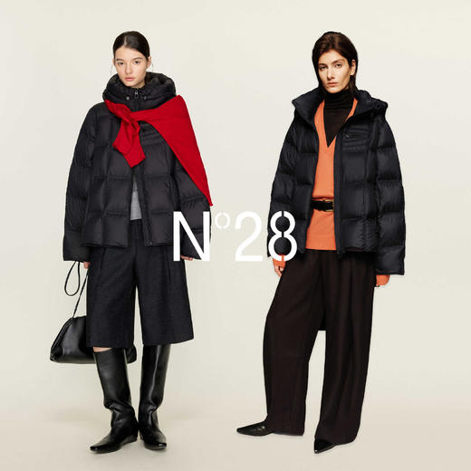 N°28 轻奢90鹅绒服女秋冬保暖高级感通勤宽松休闲连帽羽绒服外套8855A1Y237 商品图4