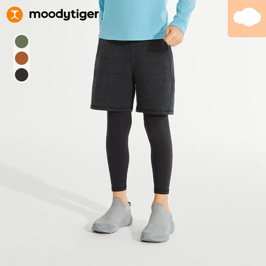 欧若风25春新男童假两件裤弹力透气户外舒适运动裤|小云朵【专属】 商品图0