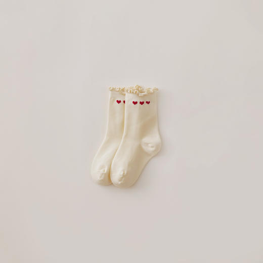 马克珍妮女童柔软弹力爱心纯色中筒袜秋冬新款551937 商品图2