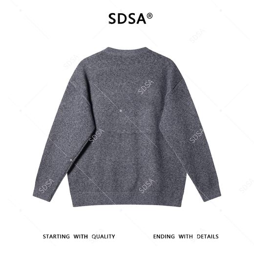 SDSA男士秋冬新款痞帅男装慵懒风简约圆领毛衣百搭宽松针织衫上衣 商品图4