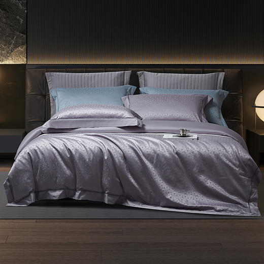 140支长绒棉染色提花四件套-勾勒紫 商品图0