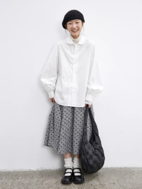 步履不停/5D11292C/翻领灯笼袖长袖衬衫