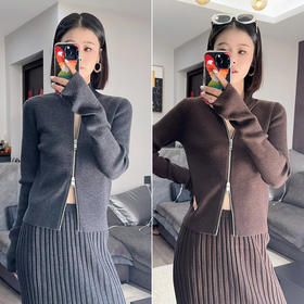 【高品质私服】【CC双开拉链开衫】赋予造型年轻活力感 轻松实现减龄G0715-CC【无标出货 介意慎拍】