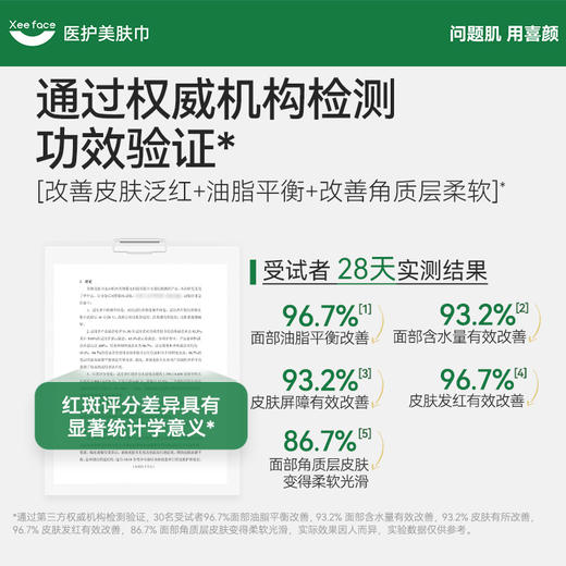 喜颜美肤巾医护级免洗面奶洗脸巾青少年敏感肌适用 柔软加厚干湿两用洁面巾 商品图1