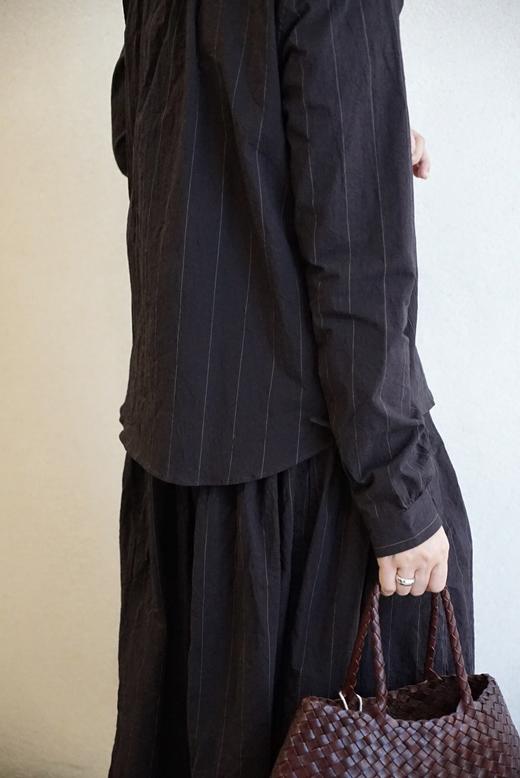 Bergfabel棕条纹修身款衬衣 商品图4