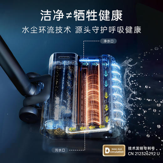 支持试用【低于国补后官旗双11/双12！】毛刷/控水/电机升级【180度躺平/贴边无死角/超轻薄/扫拖一体/自清洁不发臭/低分贝/健康无扬尘/母婴宠物友好】 DIISEA滴水D7S洗地机（2年质保） 商品图8