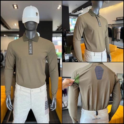 Amazing*家早春新款男款长袖  后背弹力提花撞色 XH 商品图0