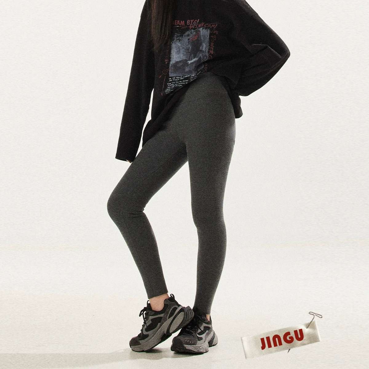 晶咕白标塑形显瘦加绒加厚打底裤女冬季外穿鲨鱼裤