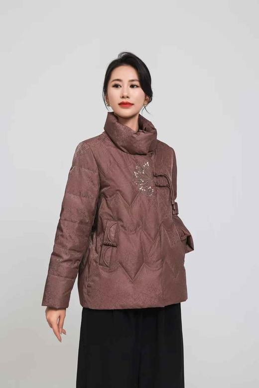 SZ6R21 国风羽绒服外套 流苏盘扣设计 绣花工艺图案  立领防风款式 商品图2